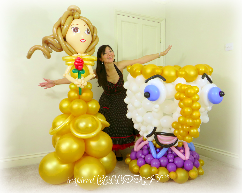 Belle and Chip balloon sculptures