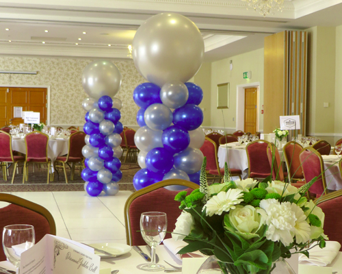 Grand balloon columns with 24" topper