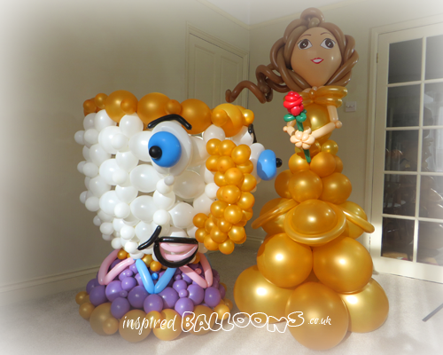 Belle and Chip balloon sculpture